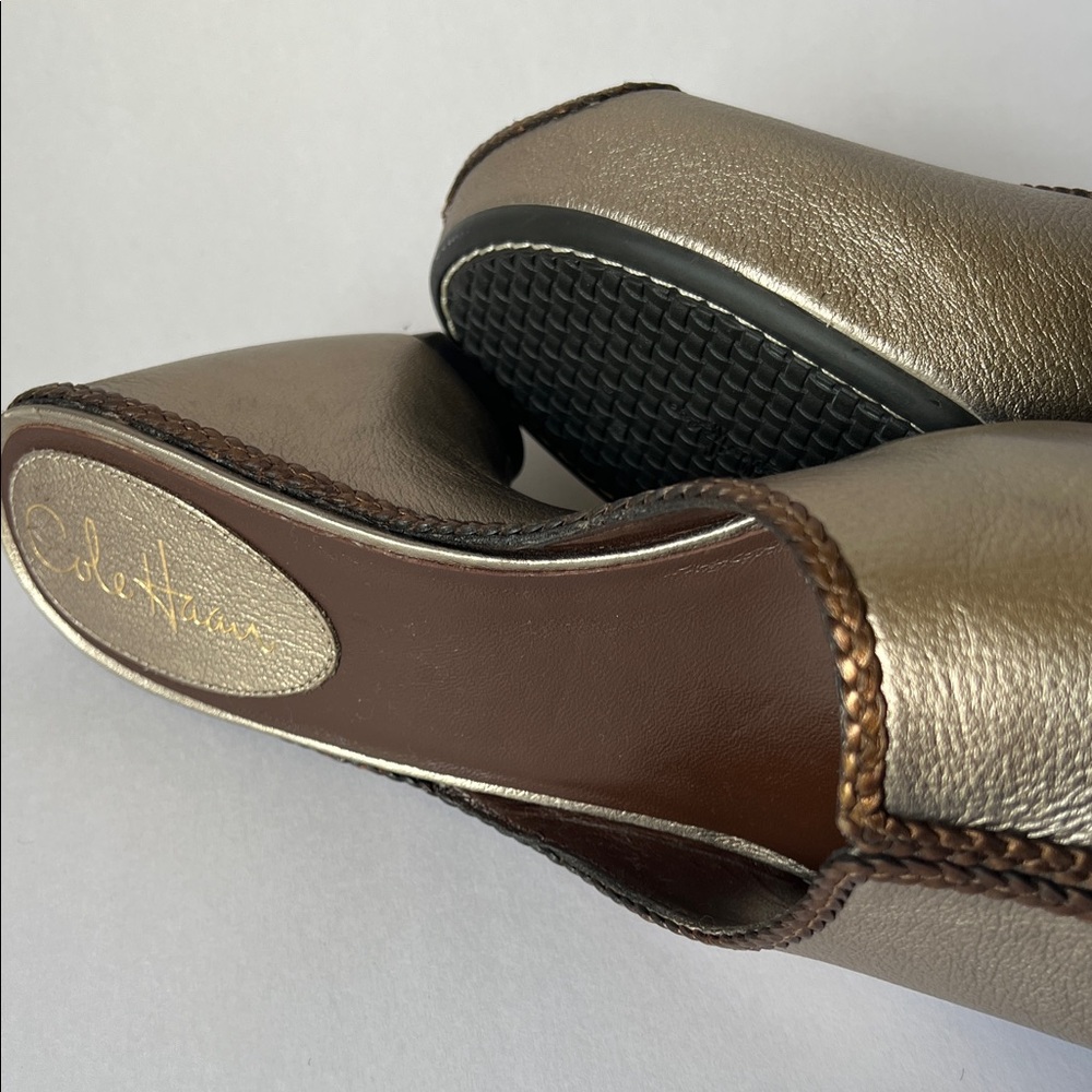Cole Haan vintage Silver, Metalic Open-Toe Clog Mule new 9.5 - Picture 5 of 16
